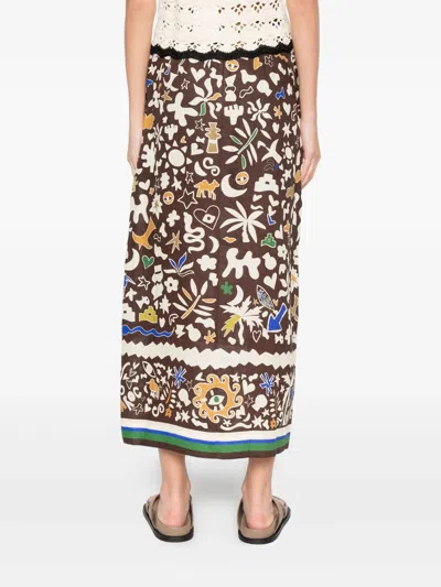 Alemais Maroc Graphic Midi Skirt In Multi