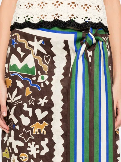 Alemais Maroc Graphic Midi Skirt In Multi