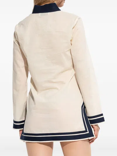 Tory Burch Cotton Tunic Dress In Gray