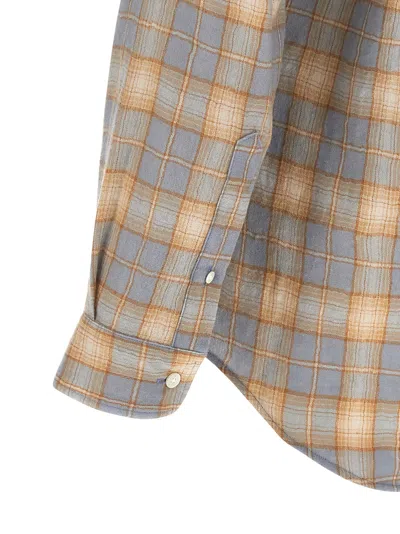 Auralee Plaid Shirt In Brown
