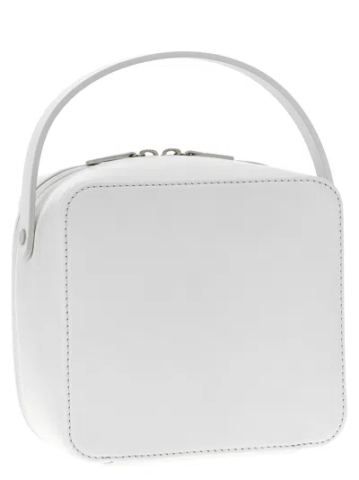 Auralee Small Rectangular Leather Travel Handbag In White