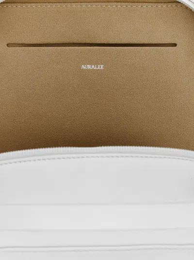 Auralee Small Rectangular Leather Travel Handbag In White