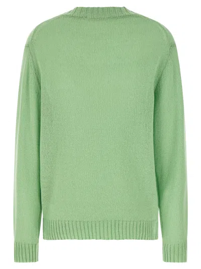 Auralee V-neck Long Sleeve Cashmere Knit Sweater In Green