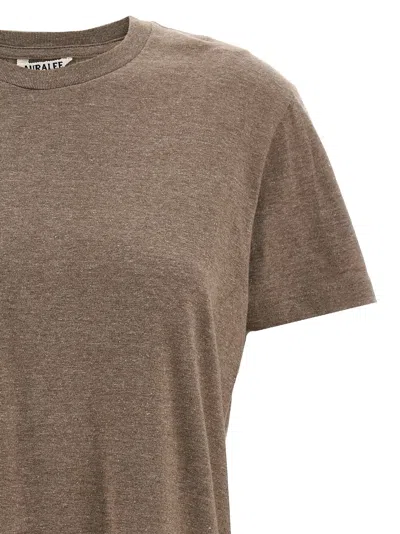 Auralee Brown Cotton T-shirt In Brown