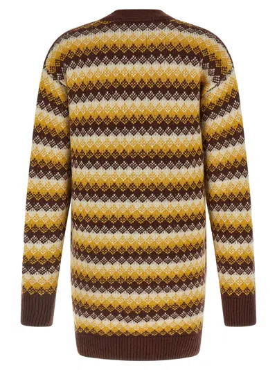 Auralee Patterned-jacquard Cardigan In Brown