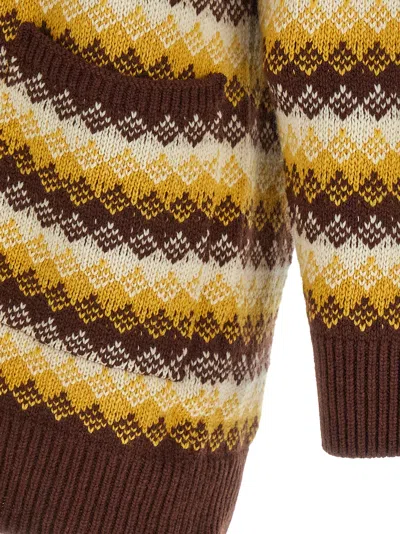 Auralee Patterned-jacquard Cardigan In Brown