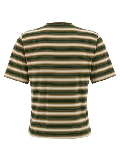 Auralee Striped T-shirt In Brown
