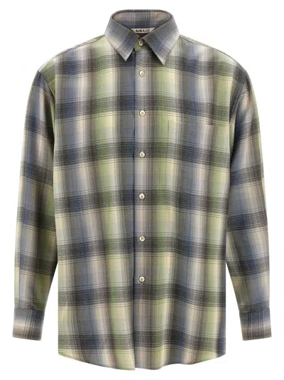 Auralee Ultra Fine Wool Shirt In Green