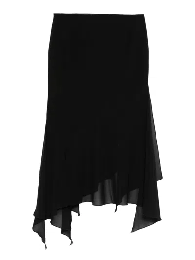 Avavav Ong Draped Skirt Black In Black