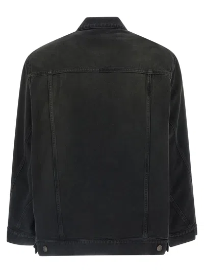 Balenciaga Denim Jacket Blazer In Black