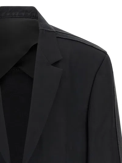 Balenciaga Denim Jacket Blazer In Black