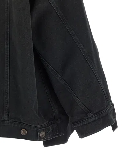 Balenciaga Denim Jacket Blazer In Black