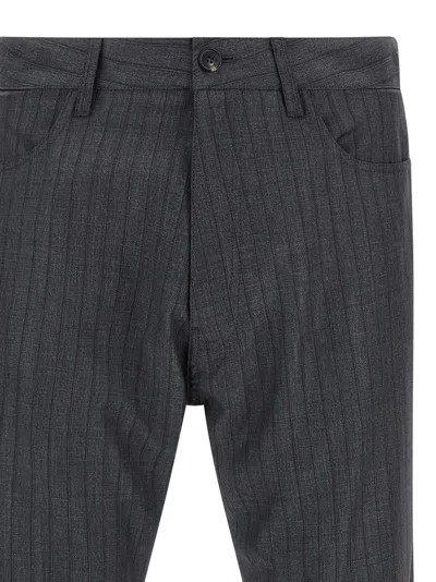 Balenciaga Tailored Pinstripe Trousers Featuring Pockets In Gray