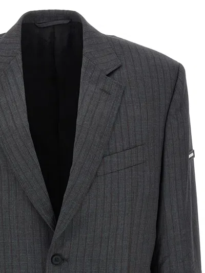 Balenciaga Wool Blazer With Notch Lapel And Pockets In Black