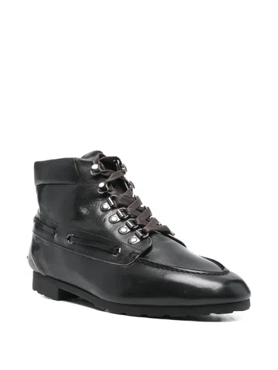 Bally Paphos Leather Combat Boots In Multi