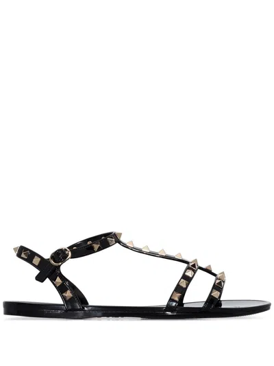 Valentino Rockstud Sandals In Blue