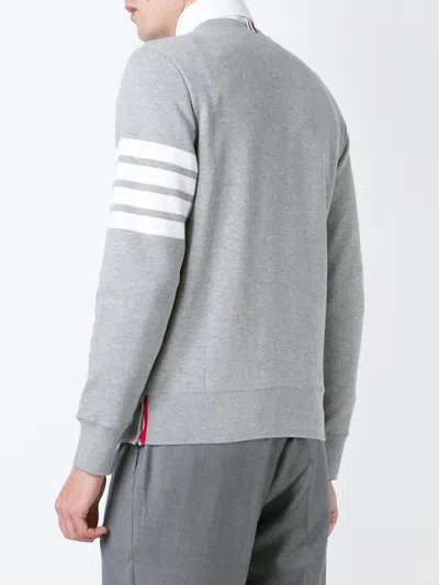 Thom Browne Classic Sweatshirt In Classic Loopback With Engineered 4 Bar In Gray