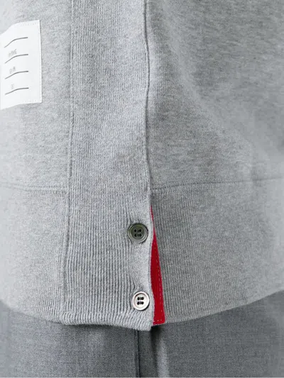 Thom Browne Classic Sweatshirt In Classic Loopback With Engineered 4 Bar In Gray