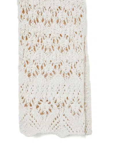 Alanui Lagoon Romance Crochet Flared Pants In Neutral