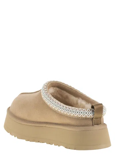 Ugg Sand Brown Suede Leather Tazz Ii Slippers In Nude
