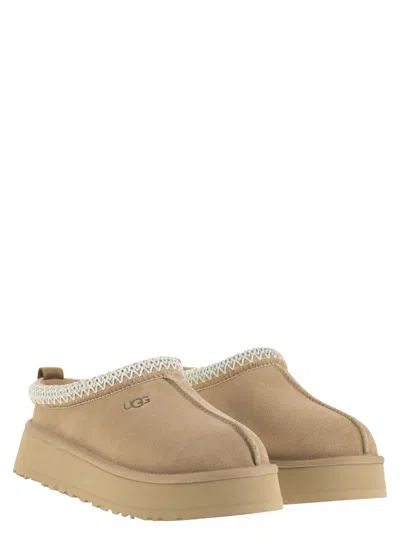 Ugg Sand Brown Suede Leather Tazz Ii Slippers In Nude