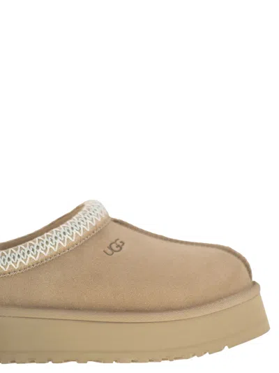Ugg Sand Brown Suede Leather Tazz Ii Slippers In Nude