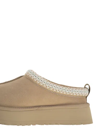 Ugg Sand Brown Suede Leather Tazz Ii Slippers In Nude