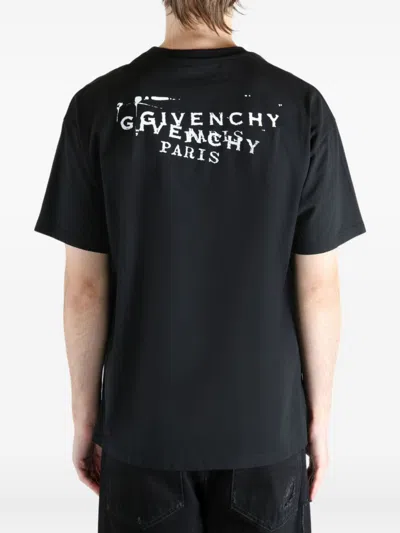 Givenchy Logo Cotton T-shirt In Black