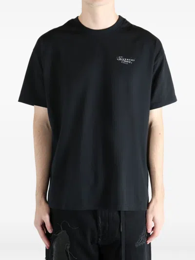 Givenchy Logo Cotton T-shirt In Black