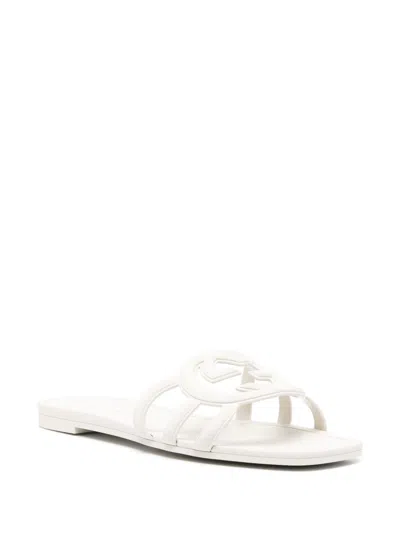 Gucci Slide Sandal With Interlocking Cut-out In White