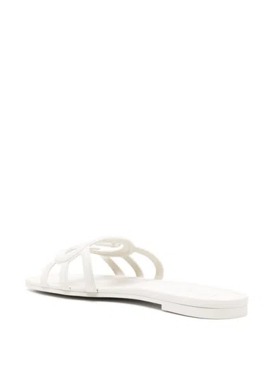 Gucci Slide Sandal With Interlocking Cut-out In White