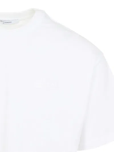 Givenchy Men White Crew Neck T-shirt With Logo On Front And Back In Cotton Man In White
