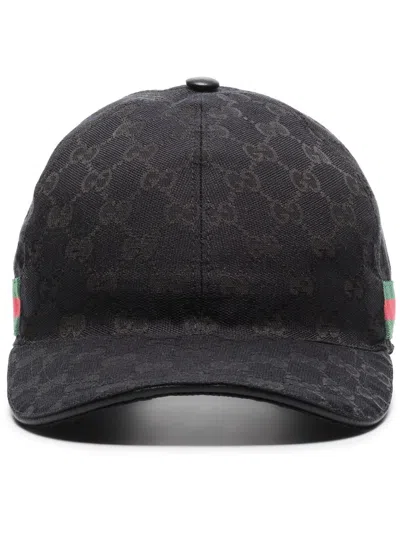 Gucci Original Gg Web Canvas Baseball Hat In Black