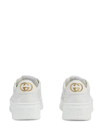 Gucci Gg Fabric And Leather Sneakers In White