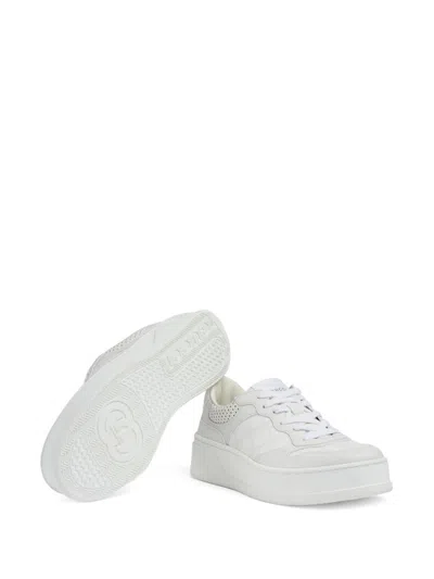Gucci Gg Fabric And Leather Sneakers In White