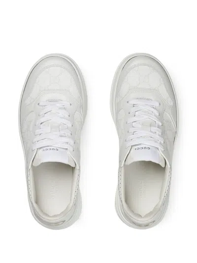 Gucci Gg Fabric And Leather Sneakers In White
