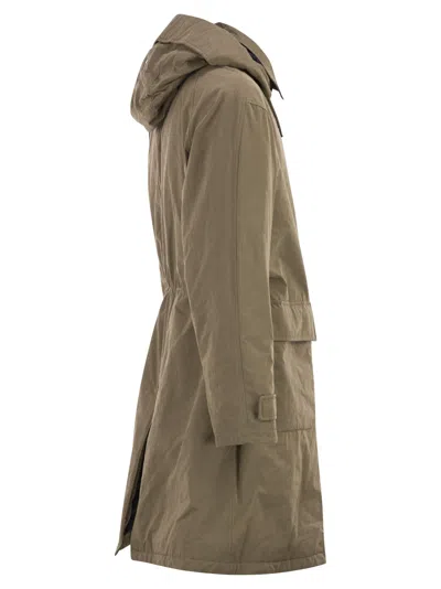 Herno Men Long Parka In Technical Fabric In Sand