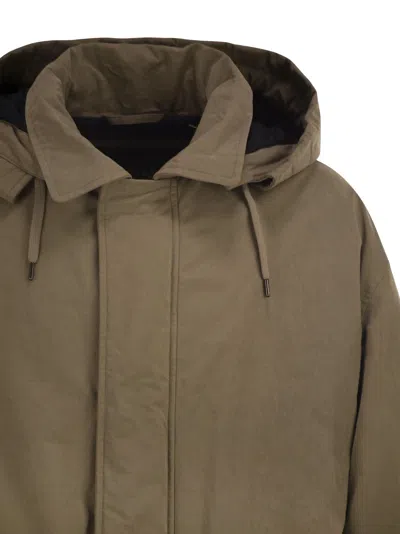 Herno Men Long Parka In Technical Fabric In Sand