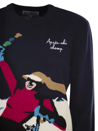 Mc2 Saint Barth New Queen Wool Blend Jumper With Embroidery In Multi