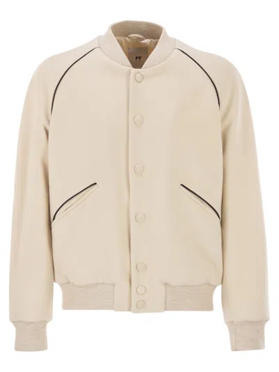 Pt Torino Wool And Cashmere Drap Jacket In White