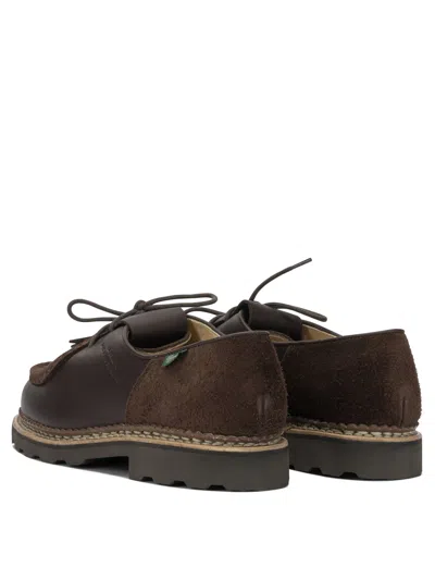 Paraboot Brown Leather Lace-up Shoes In Brown