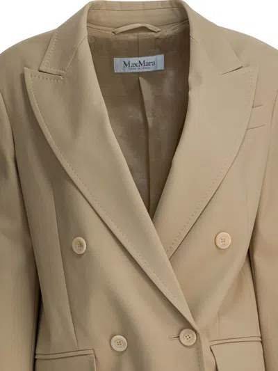 Max Mara Double Breasted Jacket Buttoned Cuffs Lapels In Green