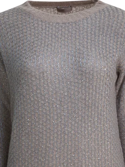 Herno Wool Blend Sweater Knitwear Beige In Gray