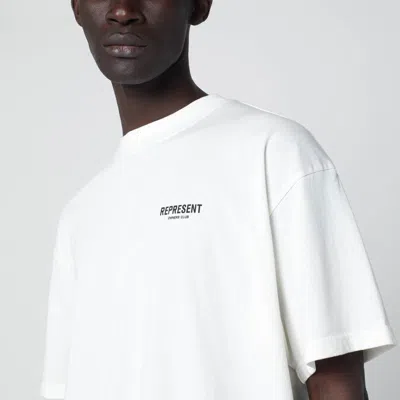 Represent White Cotton T-shirt With Logo In White