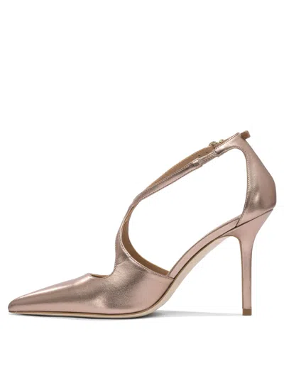 Lella Baldi Bronze Leather Heeled Shoes In Brown