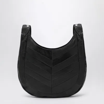 Valentino Garavani  Garavani Hoboho Small Hobo Bag In Chevron-patterned Nappa Leather Woman In Black