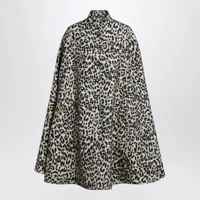 Valentino Womens Animalier Leopard Relaxed-fit Wool Cape In Animal Print