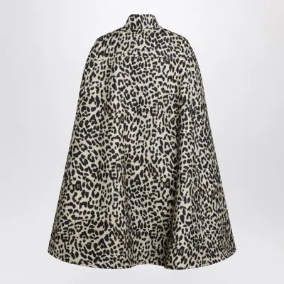 Valentino Womens Animalier Leopard Relaxed-fit Wool Cape In Animal Print