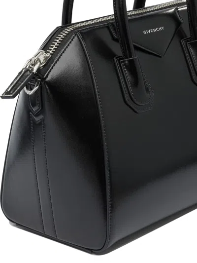 Givenchy Antigonia Black Calf Leather Cotton Acrylic Handbag In Black
