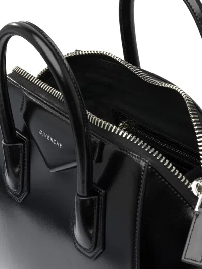 Givenchy Antigonia Black Calf Leather Cotton Acrylic Handbag In Black